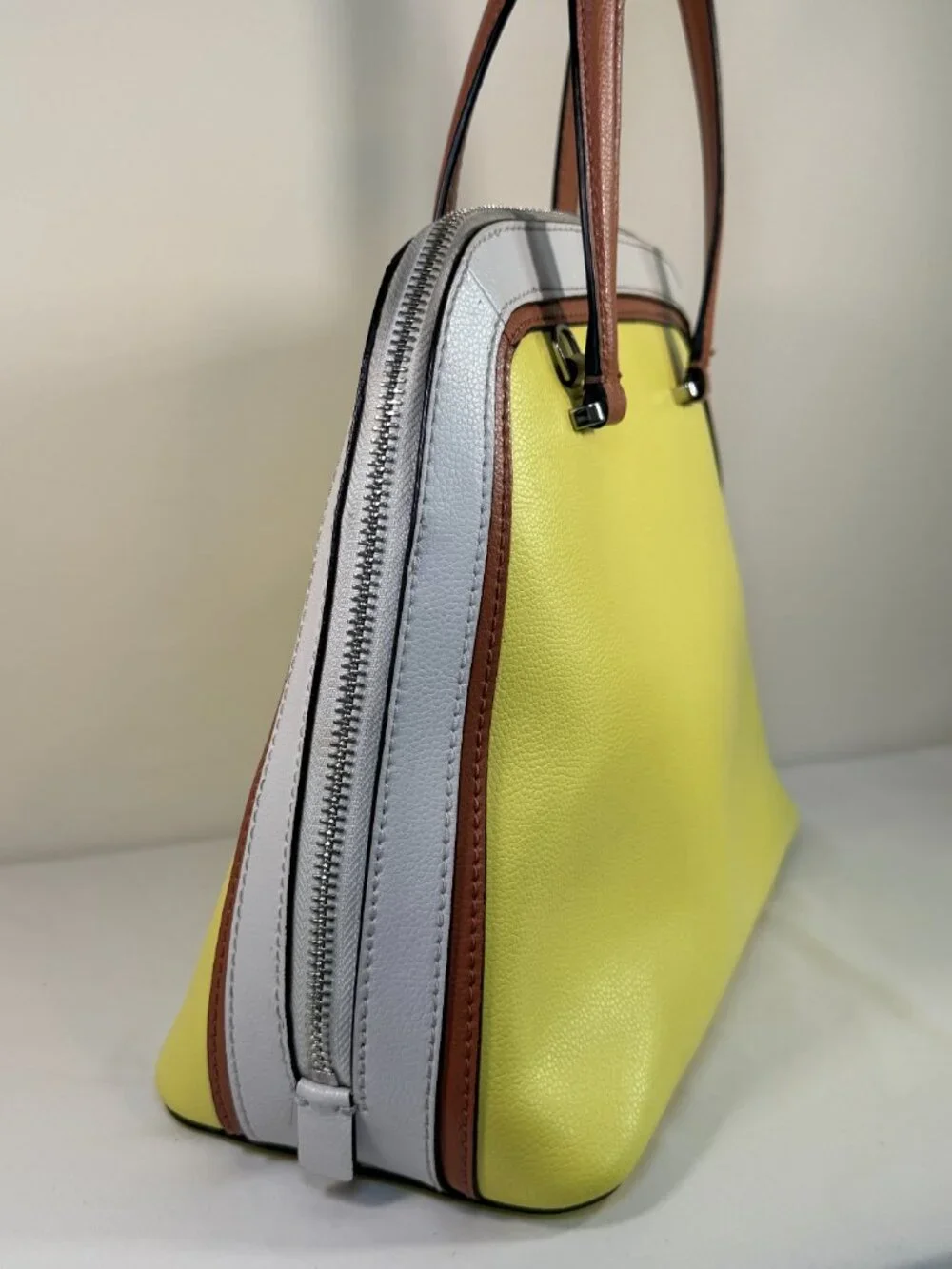 KATE SPADE Patterson Drive Yellow Domed Yellow Colorblock Handbag